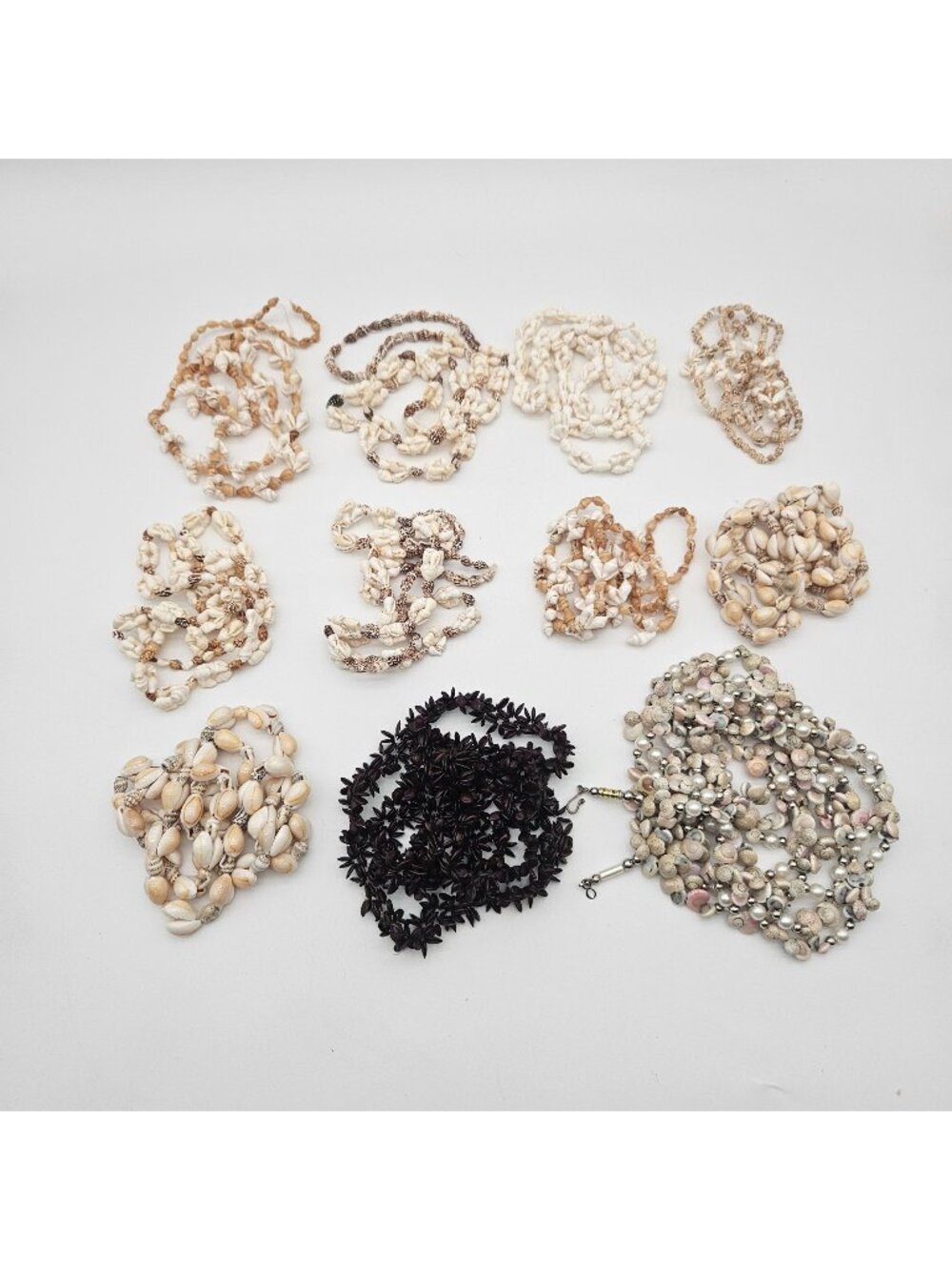 Lot of 11 Shell Seed Necklaces Hawaii Luau Bachelorette Party